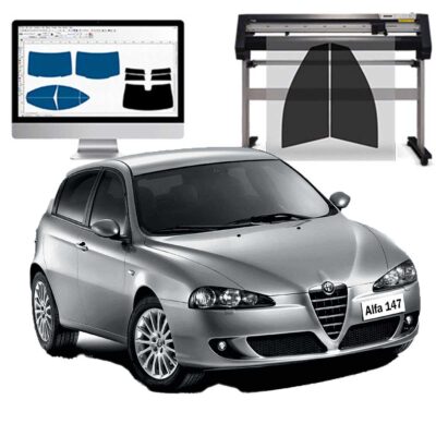 Alfa Romeo 147 3P dal 2006 ad OGGI Pellicole Oscuranti Vetri Pre-Tagliate Vetri Neri per Auto Oscuramento vetri in Italia