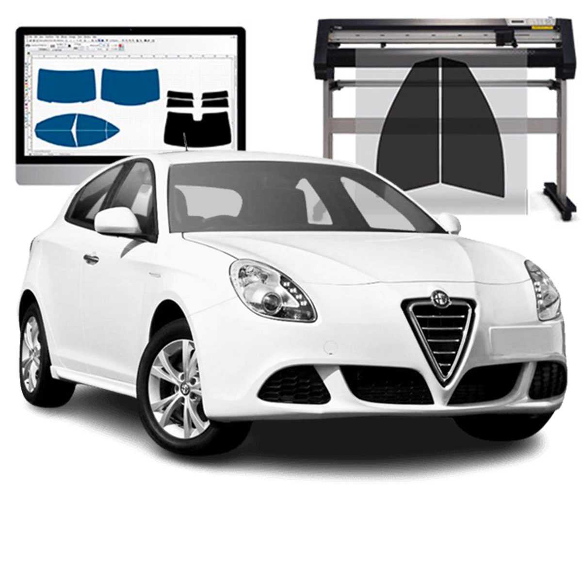 Alfa Romeo Giulietta dal 2010 ad OGGI Pellicole Oscuranti Vetri Pre-Tagliate Vetri Neri per Auto Oscuramento vetri in Italia