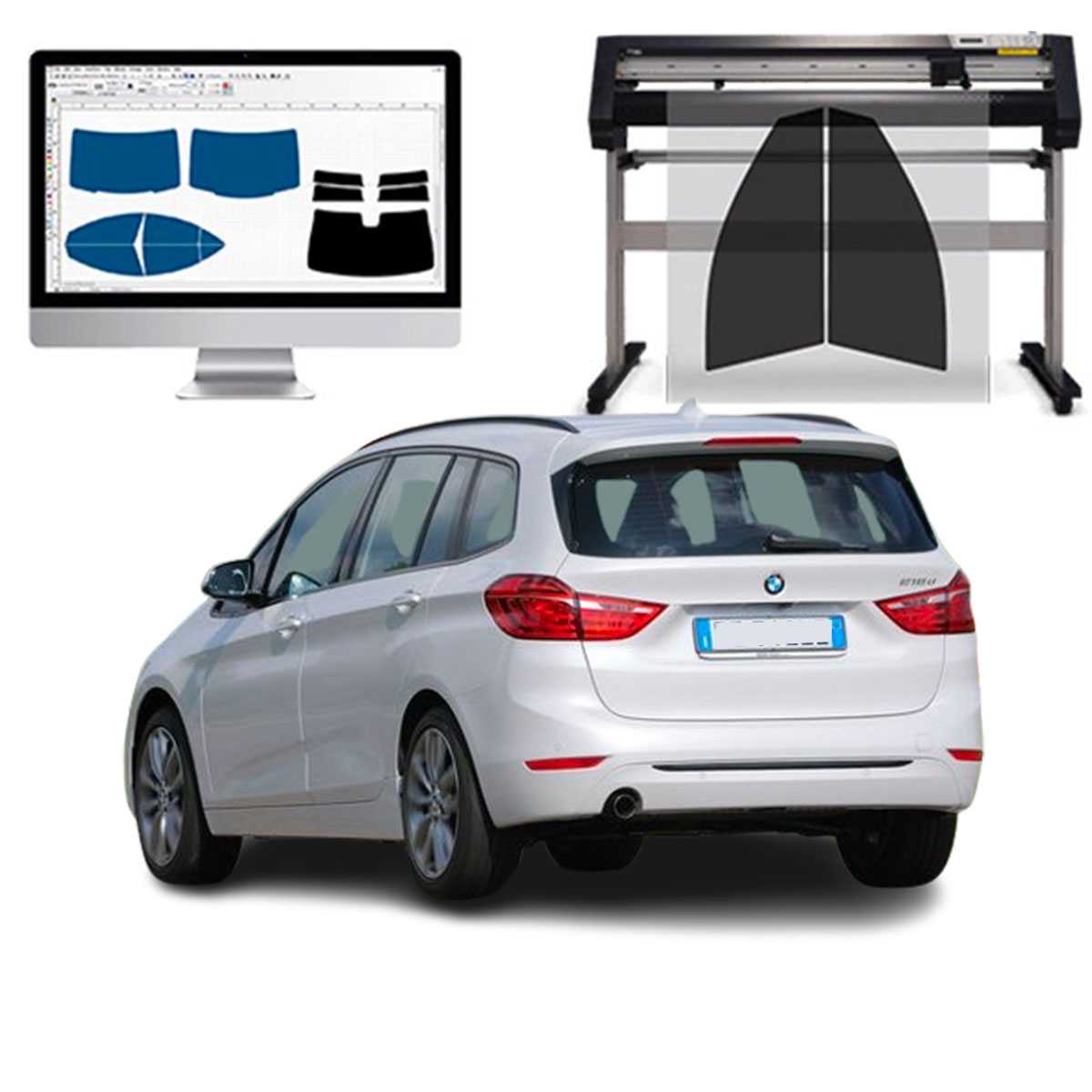 Bmw Serie 2 Gran Tourer dal 2015 ad OGGI Pellicole Oscuranti Vetri Pre-Tagliate Vetri Neri per Auto Oscuramento vetri in Italia