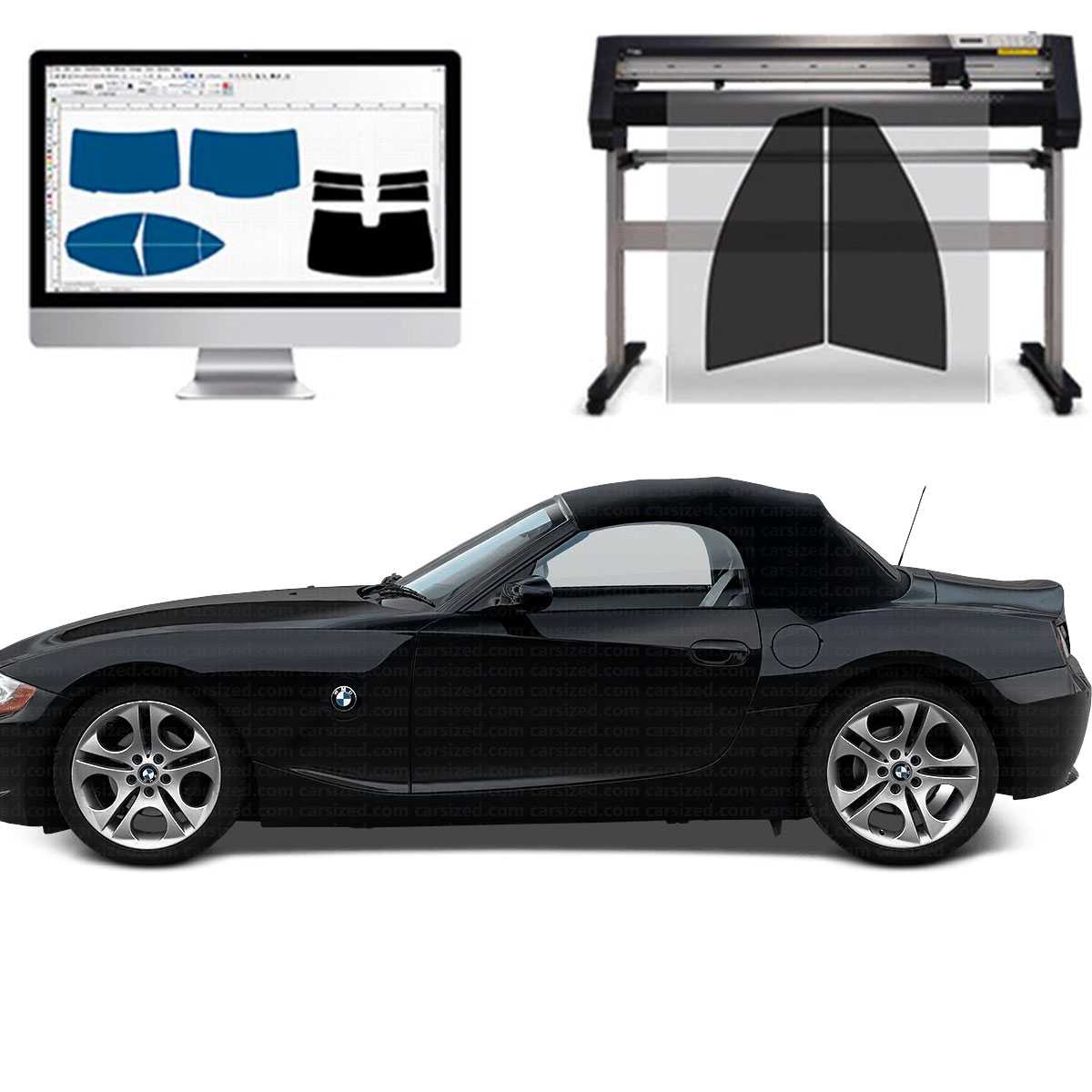 Bmw Z4 Cabrio dal 2002 al 2008 Pellicole Oscuranti Vetri Pre-Tagliate Vetri Neri per Auto Oscuramento vetri in Italia