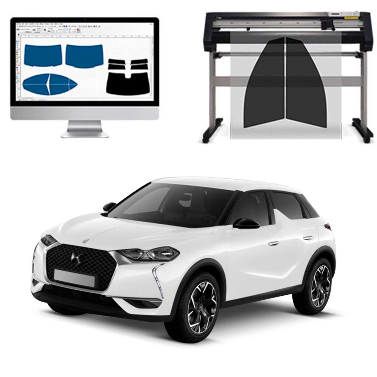 Citroen DS3 Crossback dal 2019 ad OGGI Pellicole Oscuranti Vetri Pre-Tagliate Vetri Neri per Auto Oscuramento vetri in Italia