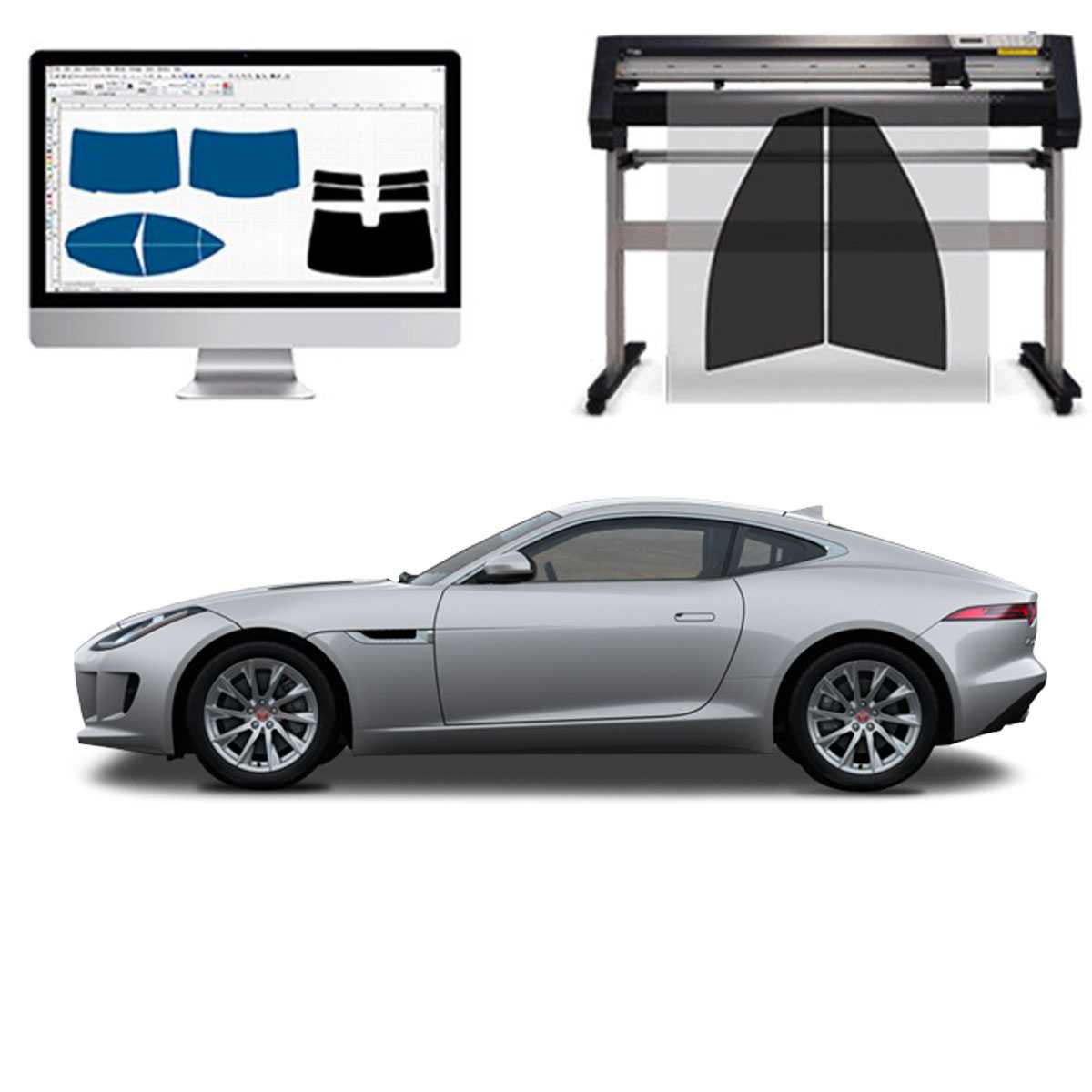 Jaguar F Type dal 2014 ad OGGI Pellicole Oscuranti Vetri Pre-Tagliate Vetri Neri per Auto Oscuramento vetri in Italia
