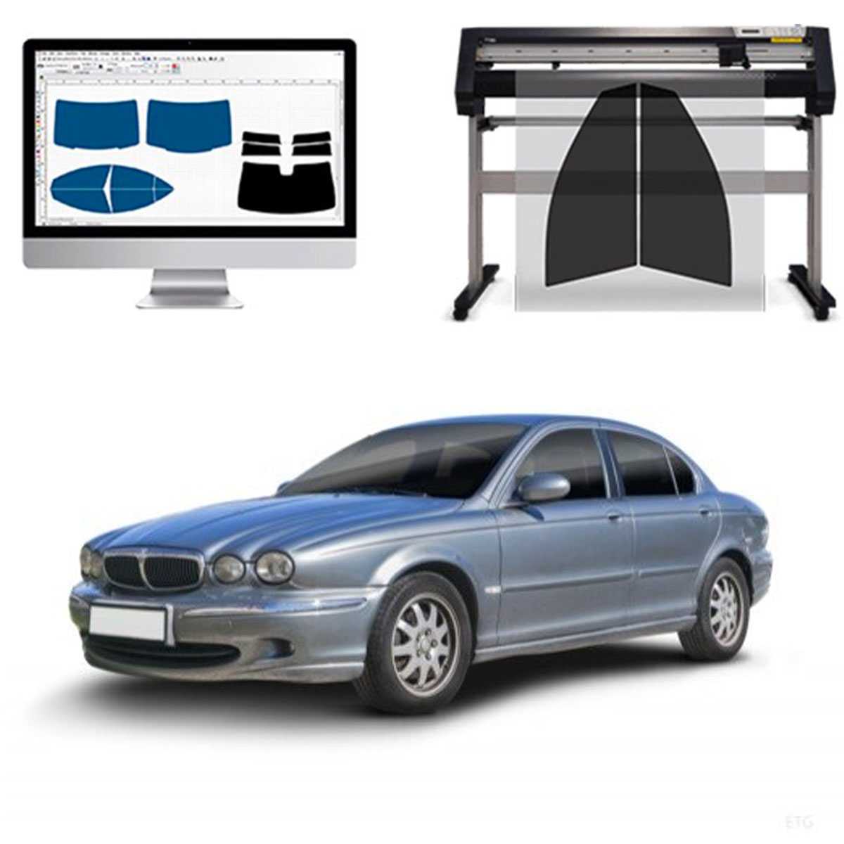 Jaguar X Type Sw dal 2005 ad OGGI Pellicole Oscuranti Vetri Pre-Tagliate Vetri Neri per Auto Oscuramento vetri in Italia
