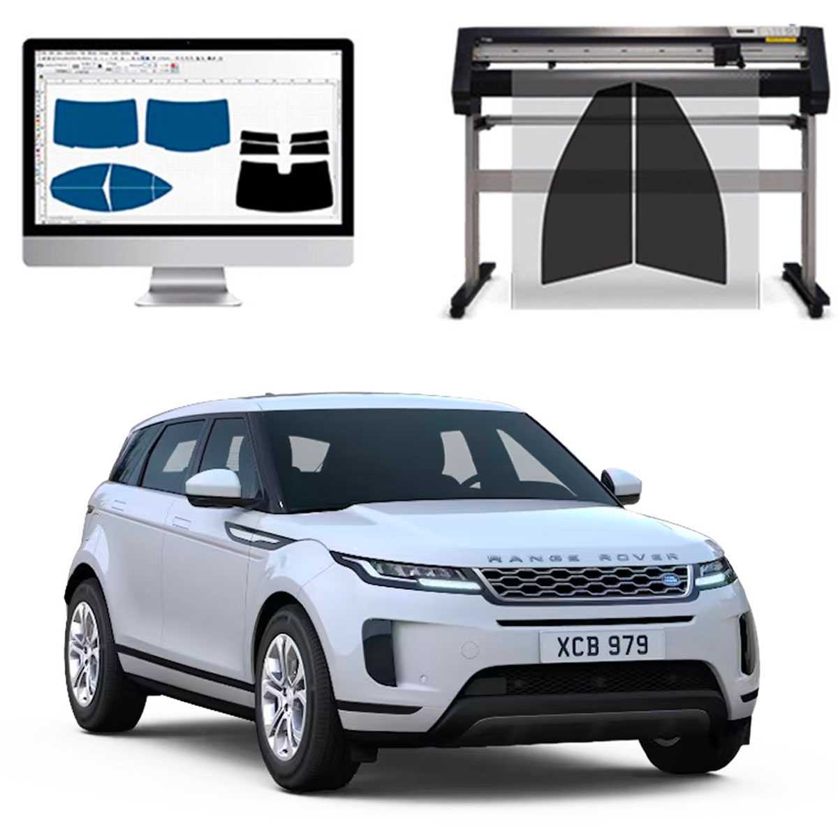 Land Rover Evoque 5P dal 2019 ad OGGI Pellicole Oscuranti Vetri Pre-Tagliate Vetri Neri per Auto Oscuramento vetri in Italia