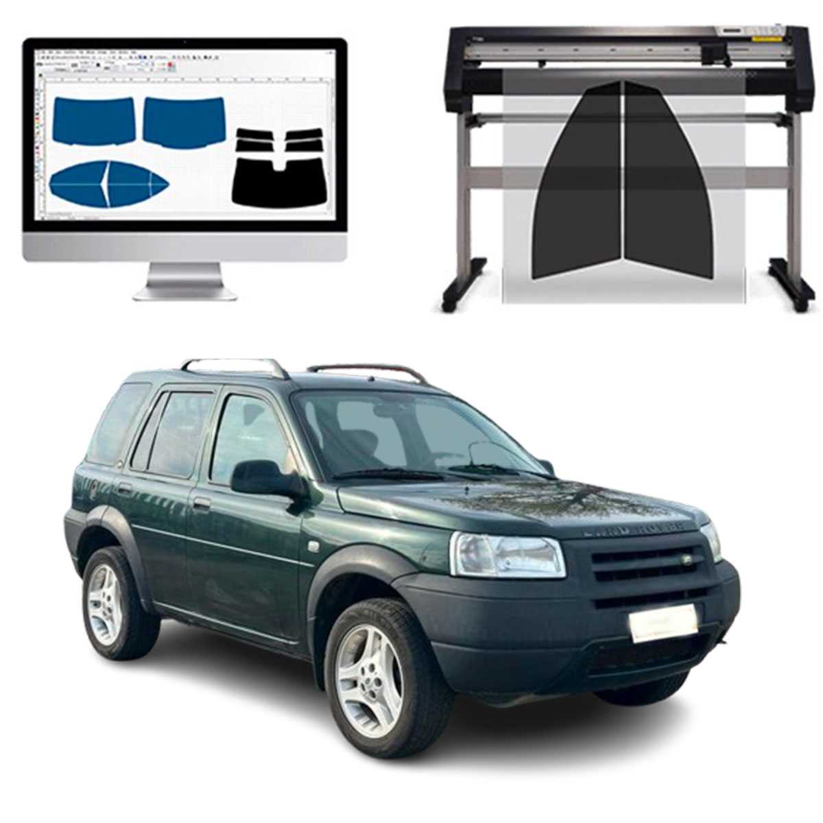 Land Rover Freelander 5P dal 1996 al 2006 Pellicole Oscuranti Vetri Pre-Tagliate Vetri Neri per Auto Oscuramento vetri in Italia