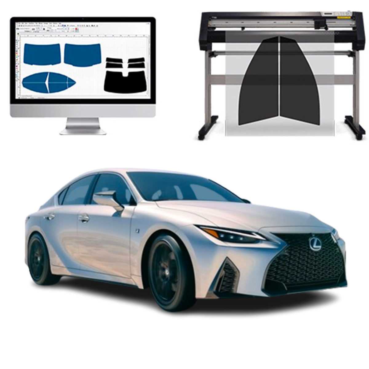 Lexus IS dal 2021 ad OGGI Pellicole Oscuranti Vetri Pre-Tagliate Vetri Neri per Auto Oscuramento vetri in Italia