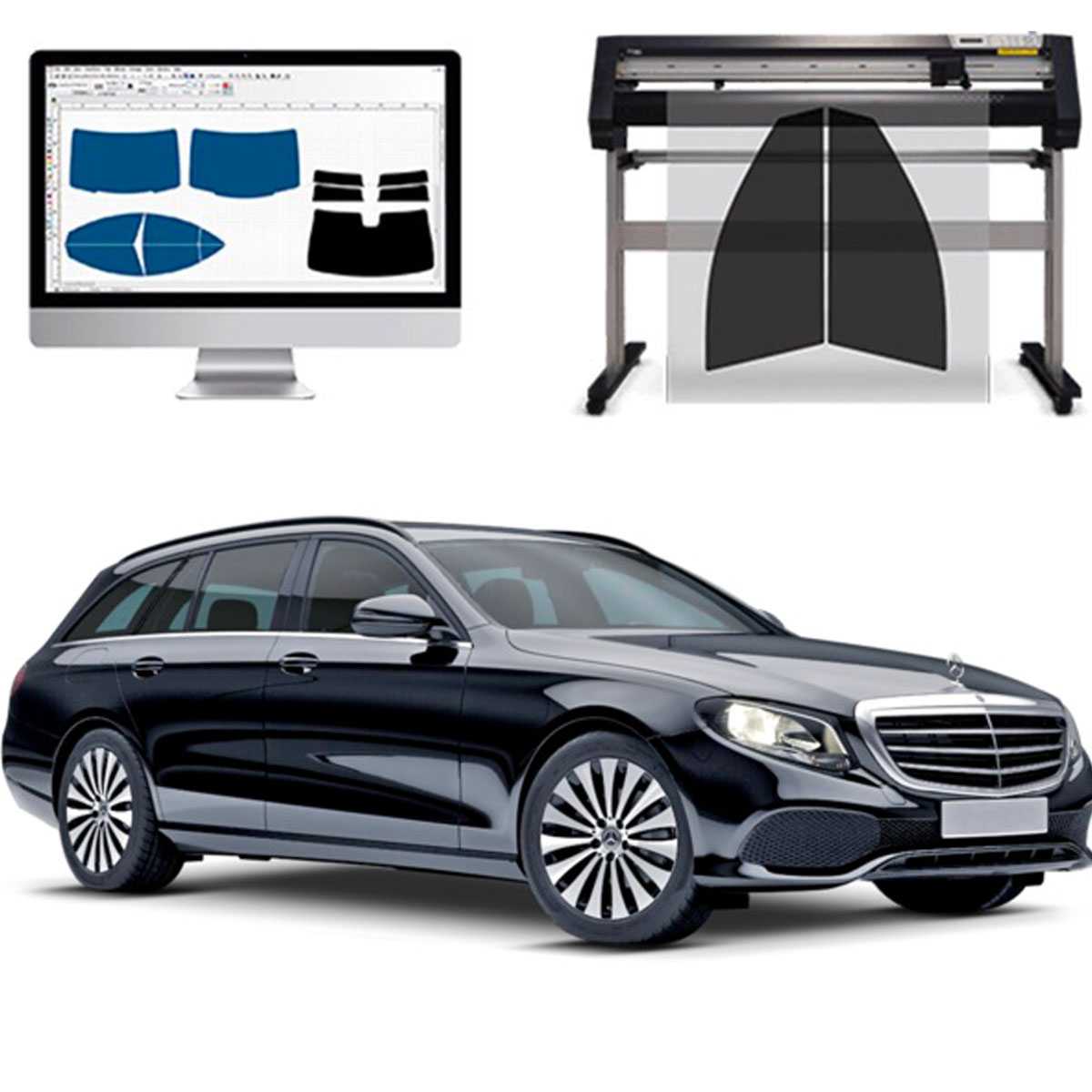 Mercedes Classe E Station Wagon dal 2016 al 2022 Pellicole Oscuranti Vetri Pre-Tagliate Vetri Neri per Auto Oscuramento vetri in Italia