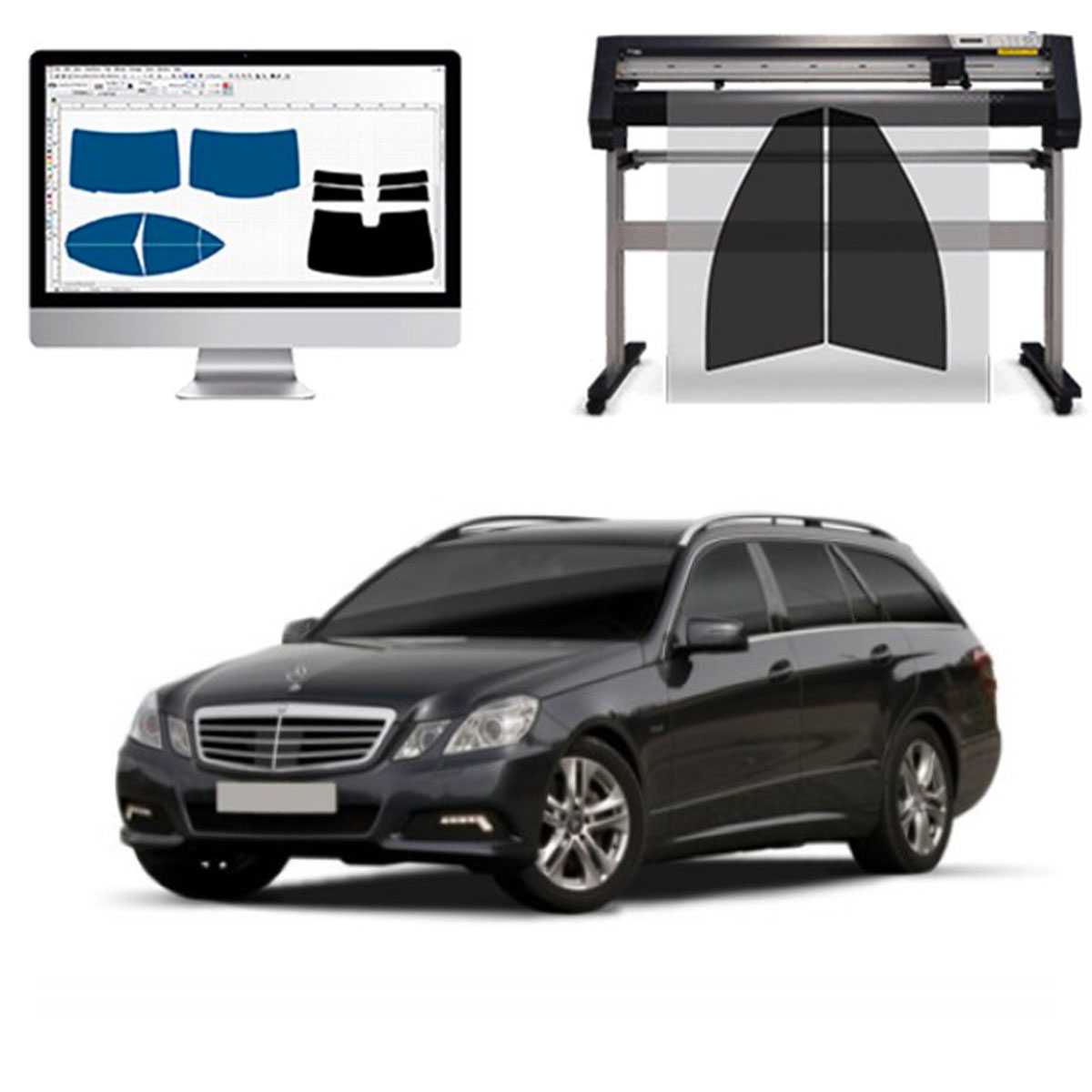Mercedes Classe E Station Wagon del 2010 Pellicole Oscuranti Vetri Pre-Tagliate Vetri Neri per Auto Oscuramento vetri in Italia