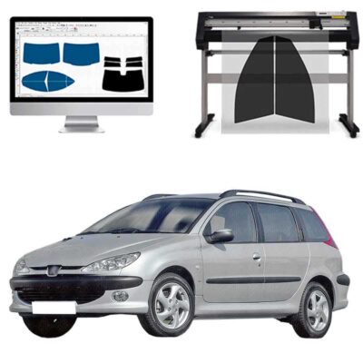 Peugeot 206 SW dal 2002 al 2006 Pellicole Oscuranti Vetri Pre-Tagliate Vetri Neri per Auto Oscuramento vetri in Italia