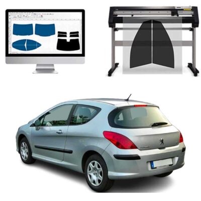 Peugeot 308 3P dal 2007 al 2013 Pellicole Oscuranti Vetri Pre-Tagliate Vetri Neri per Auto Oscuramento vetri in Italia