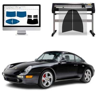 Porsche 911 Carrera Coupe dal 1997 al 2004 Pellicole Oscuranti Vetri Pre-Tagliate Vetri Neri per Auto Oscuramento vetri in Italia - immagine 2