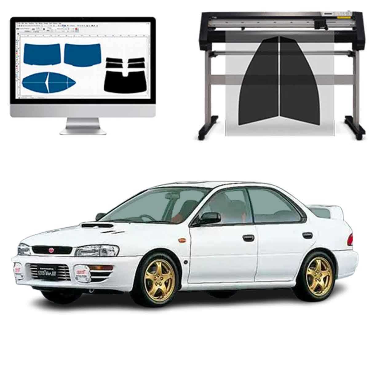 Subaru Impreza 4P dal 1993 al 2001 Pellicole Oscuranti Vetri Pre-Tagliate Vetri Neri per Auto Oscuramento vetri in Italia