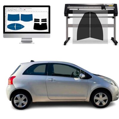 Toyota Yaris 3P dal 2006 al 2010 Pellicole Oscuranti Vetri Pre-Tagliate Vetri Neri per Auto Oscuramento vetri in Italia