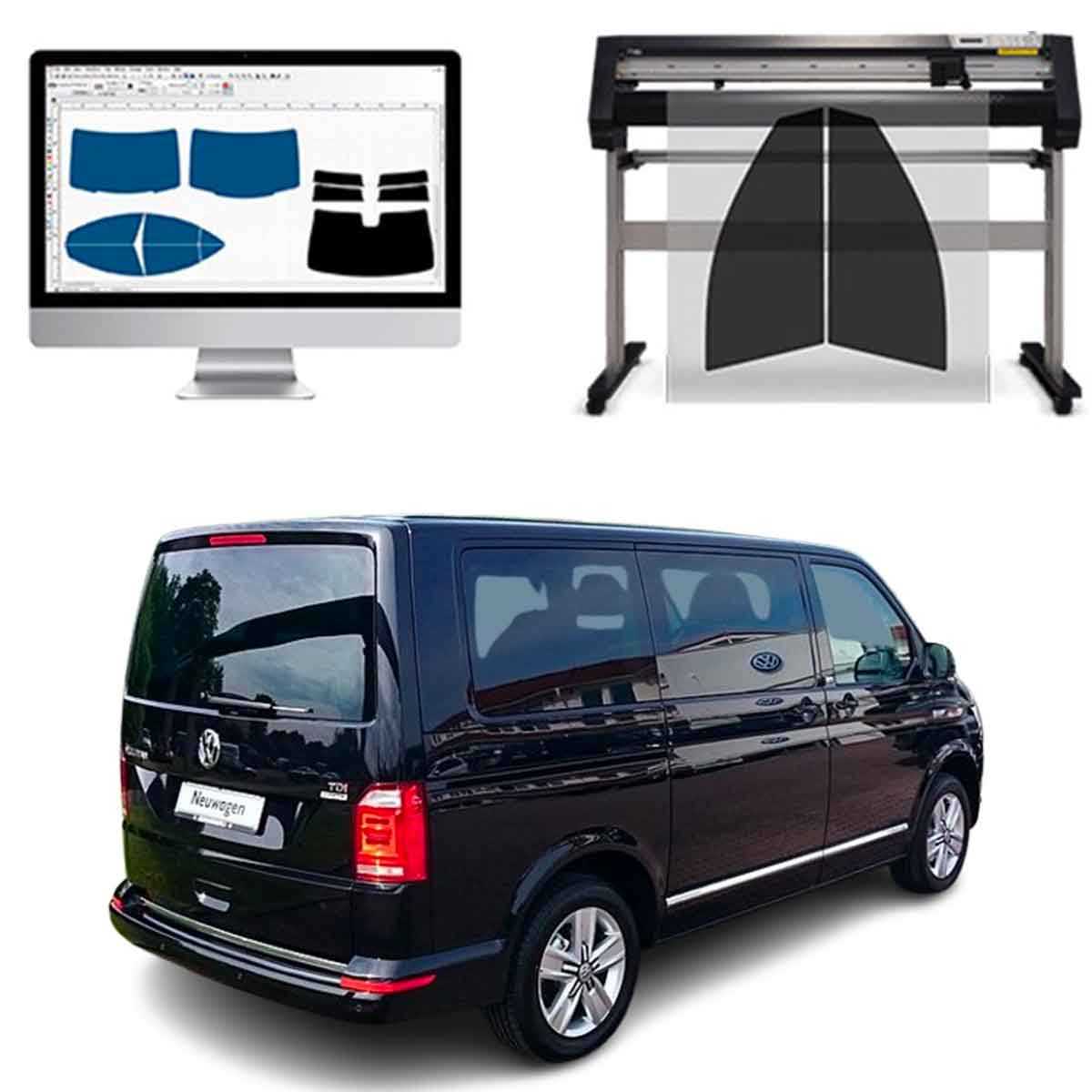 Volkswagen T6 dal 2013 al 2016 Pellicole Oscuranti Vetri Pre-Tagliate Vetri Neri per Auto Oscuramento vetri in Italia