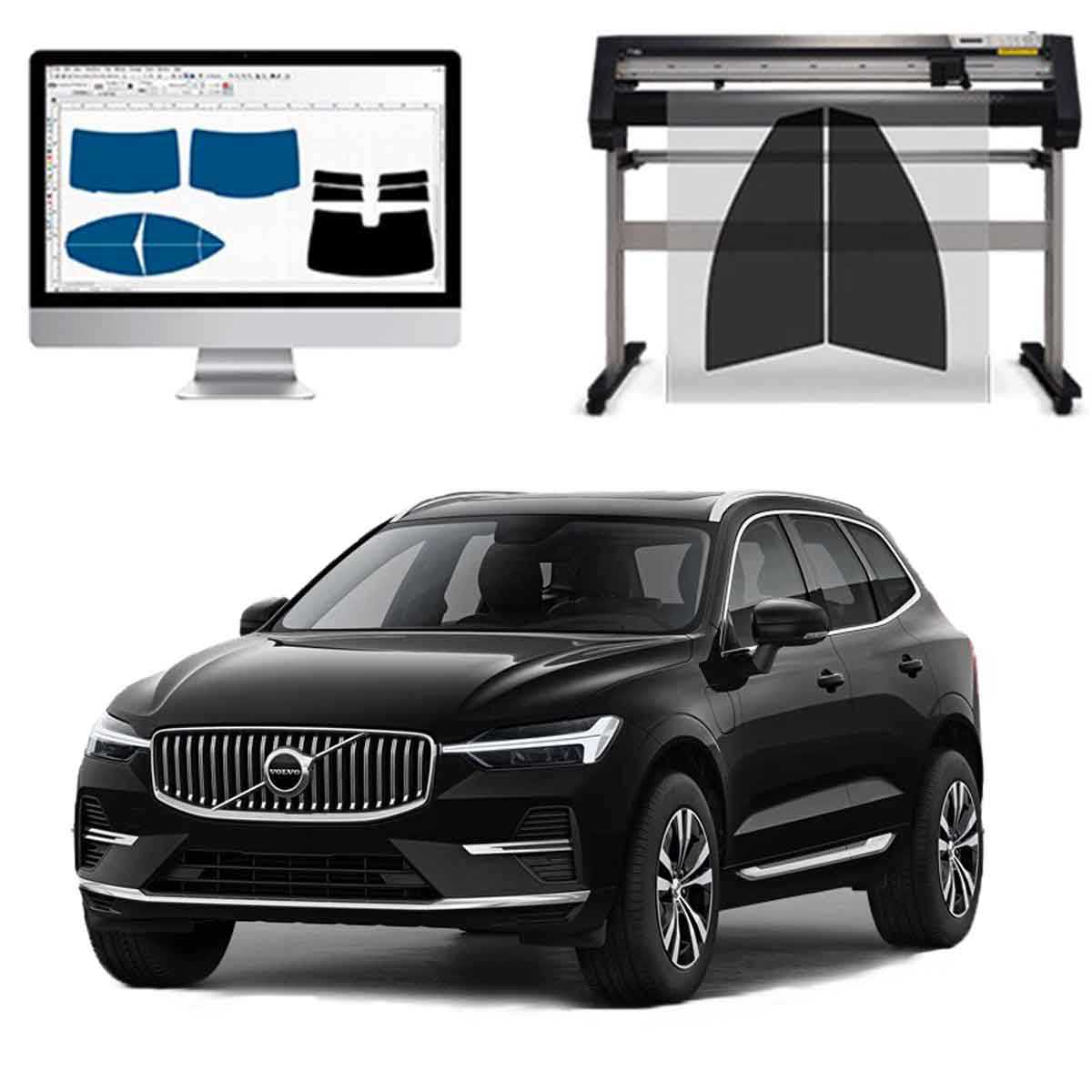 Volvo XC60 dal 2018 al 2025 Pellicole Oscuranti Vetri Pre-Tagliate Vetri Neri per Auto Oscuramento vetri in Italia