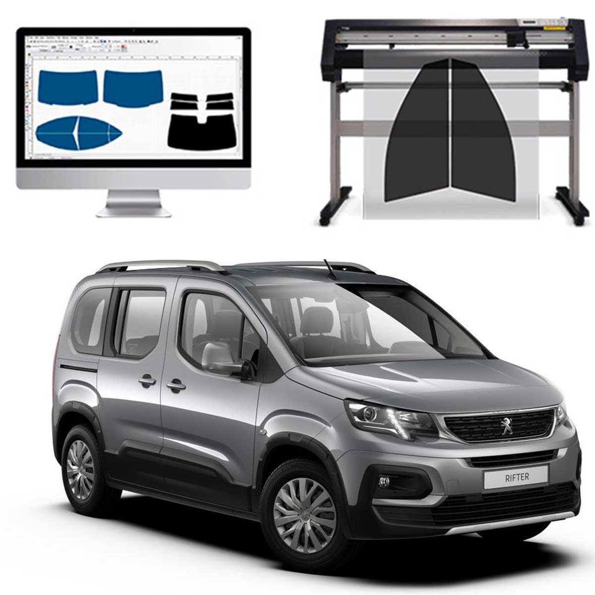 Peugeot Rifter L1 dal 2018 a Oggi Pellicole Oscuranti Vetri Pre-Tagliate Vetri Neri per Auto Oscuramento vetri in Italia